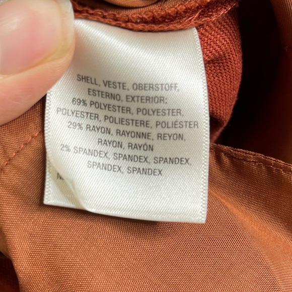 Anthropologie Rustic Orange Wide Leg Flowy Textured Waist  Tie Dress Pants 8T - Picture 8 of 11